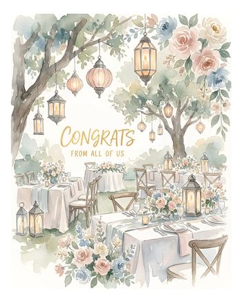 Use Wedding garden party - group ecard