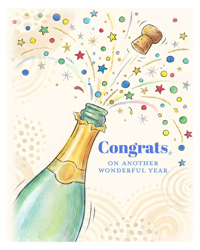 Card design "Jolly celebration - group anniversary ecard"