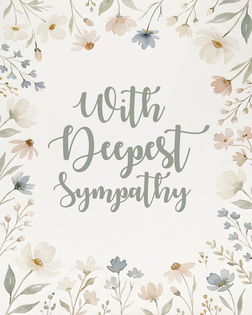 Card design "Wild flowers - group sympathy ecard"