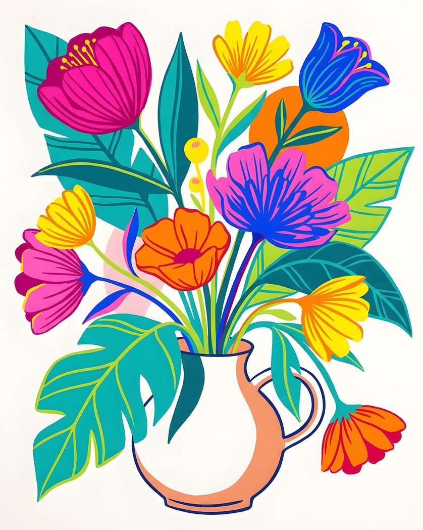 Card design "Floral print - group ecard"