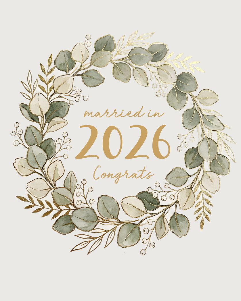 Card design "Wedding wreath - group ecard"