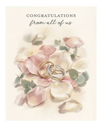 Use Golden rings - group wedding ecard