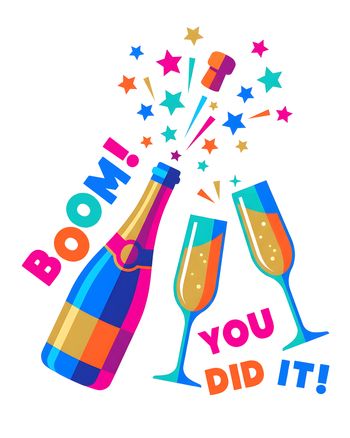 Use Bright celebration - group congrats ecard