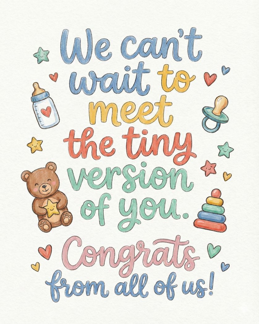 Card design "Mini Me - group baby ecard"