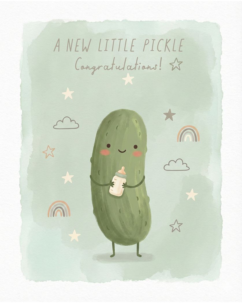 Card design "Little pickle - group baby ecard"