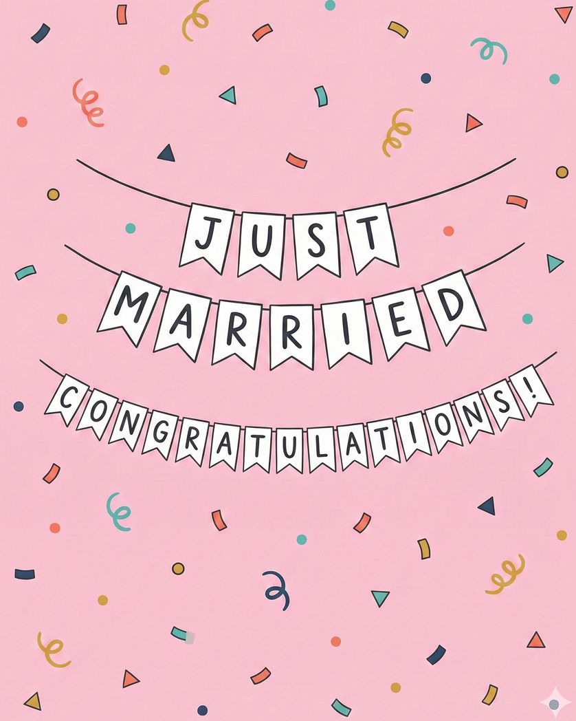 Card design "Wedding bunting - group wedding ecard"