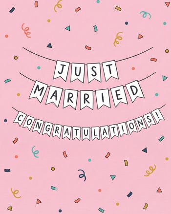 Use Wedding bunting - group wedding ecard