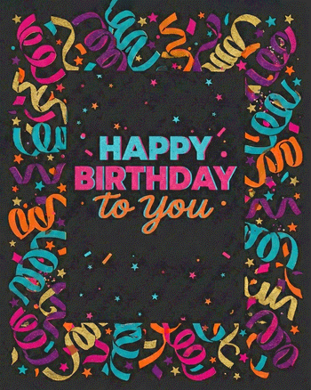 Use Riso Streamers - group birthday ecard