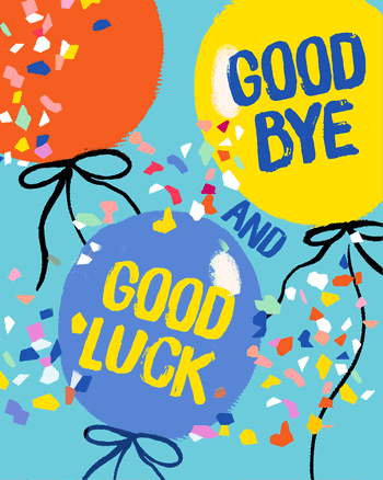 Use Balloon Farewell - group leaving ecard
