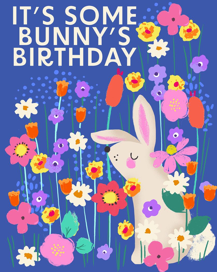 Card design "Bunny Birthday - group ecard"