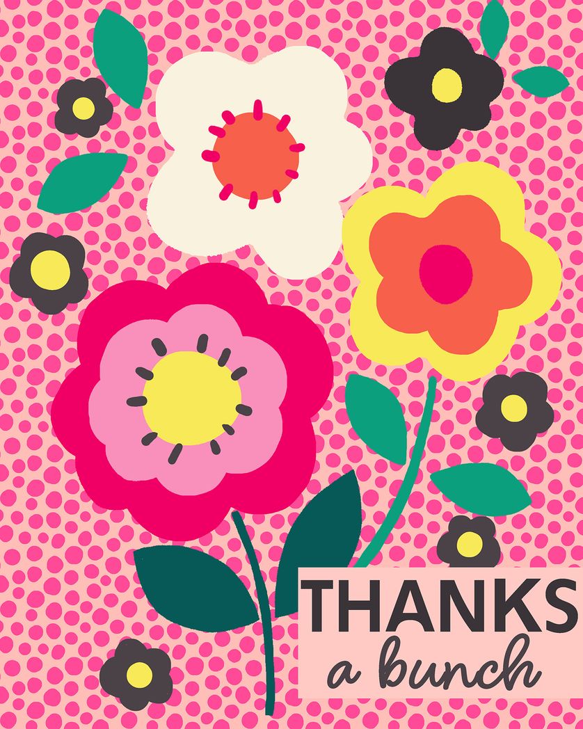 Card design "Floral Thank you - group ecard"