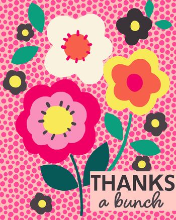 Use Floral Thank you - group ecard