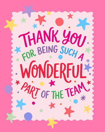 Use Pinking  - group leaving ecard