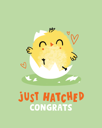 Use Fluffy chick - group baby ecard