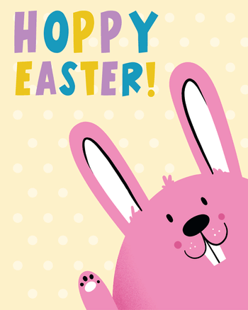 Use Waving Bunny - group Easter ecard