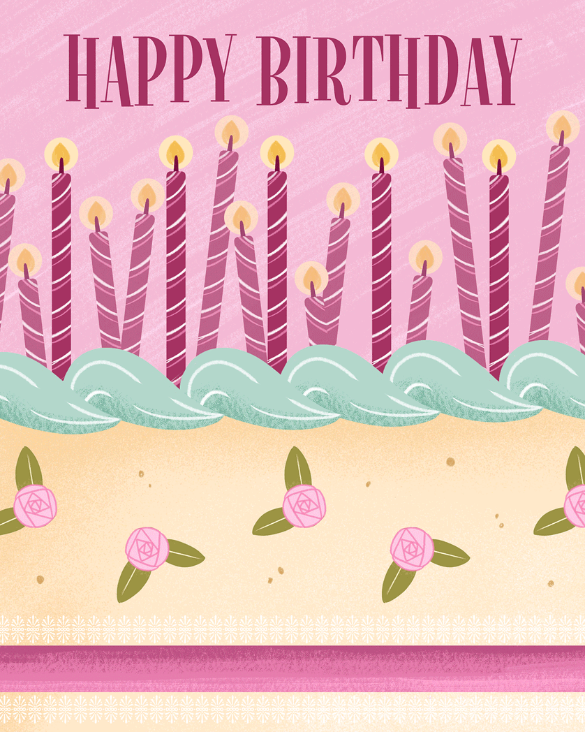 Card design "So many candles - group birthday ecard"