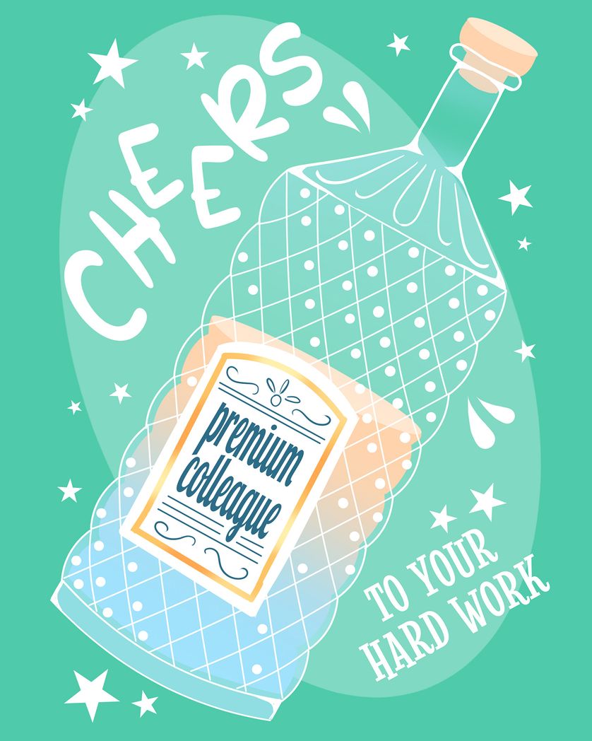 Card design "Gin fizz - group employee ecard"