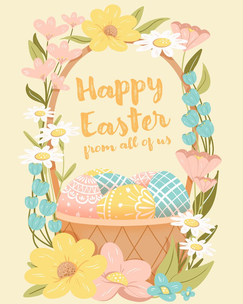 Card design "Easter basket"
