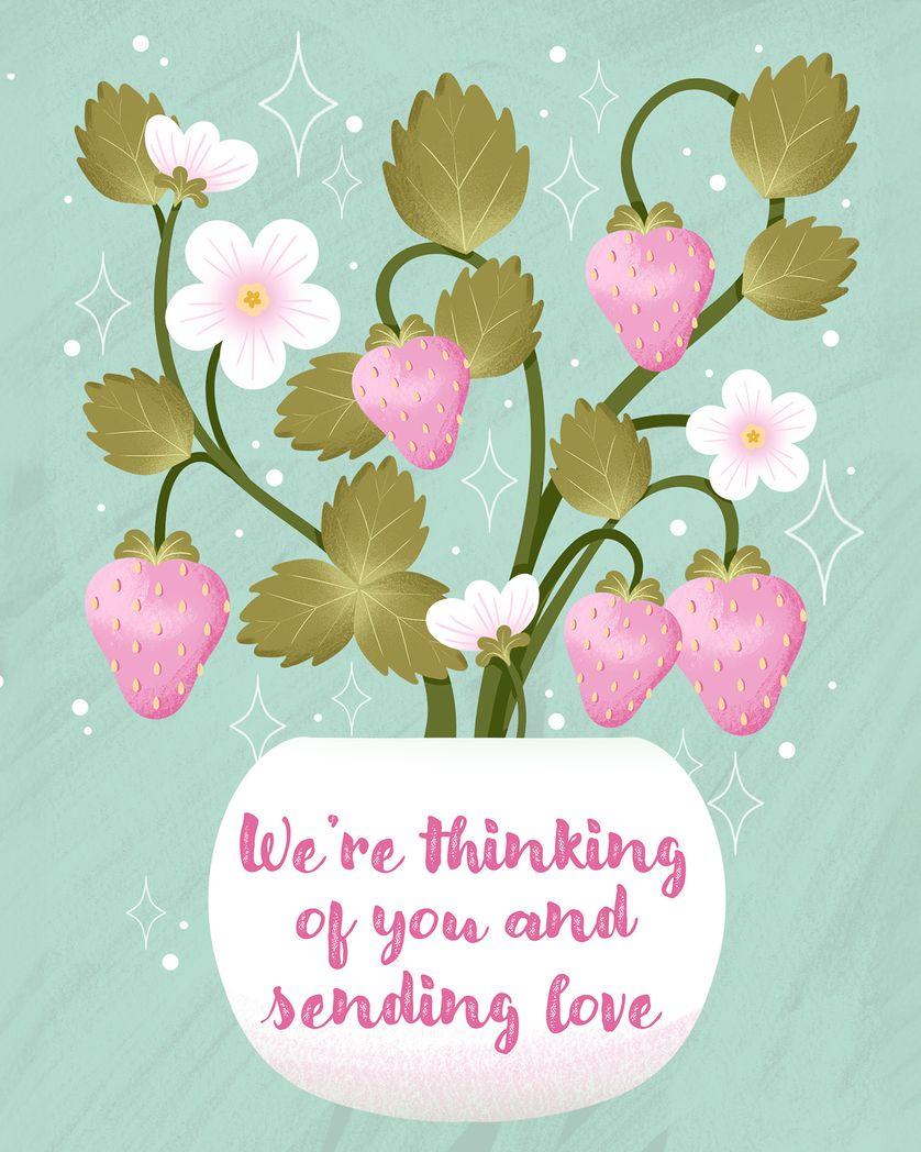 Card design "Strawberry wish - group get well ecard"