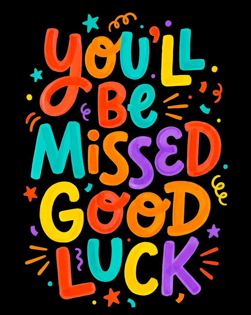 Card design "Bright marker - group leaving ecard"