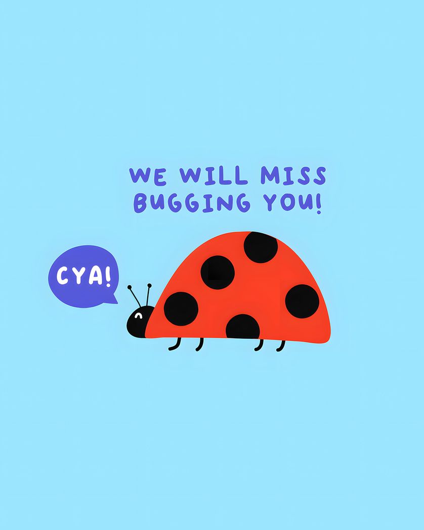 Card design "Ladybird blues - group leabing ecard"