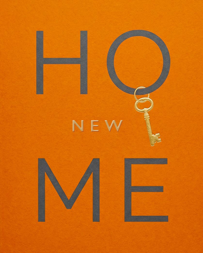 Card design "Golden Key - group new home ecard"