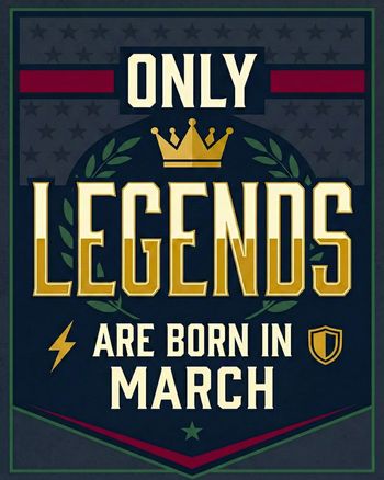 Use March Legend - group birthday ecard