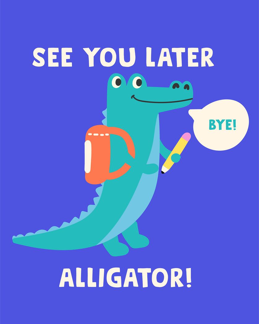 Card design "Friendly Reptile - group leaving ecard"