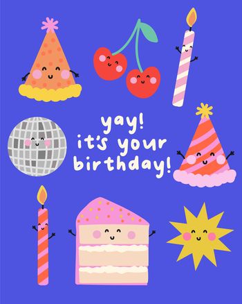 Use Birthday icons - group birthday ecard