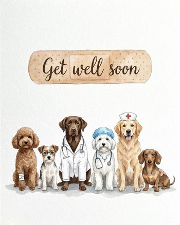 Use Pup medics - group get well ecard