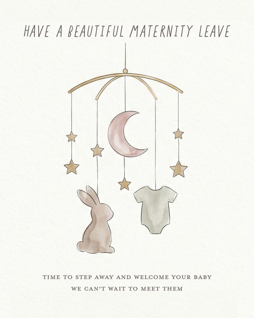 Card design "Minimal Mobile - group baby ecard"
