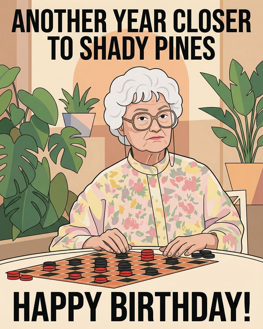 Card design "Golden Girl - group birthday ecard"