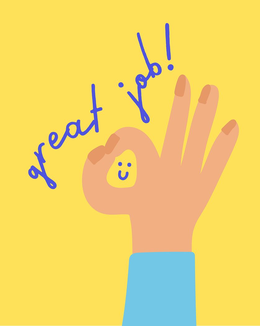 Card design "OK - group employee appreciation ecard"