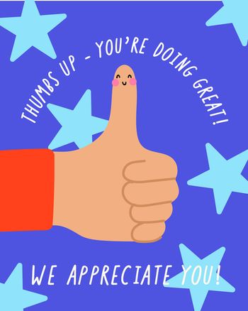 Use Thumbs up - group employee appreciation ecard