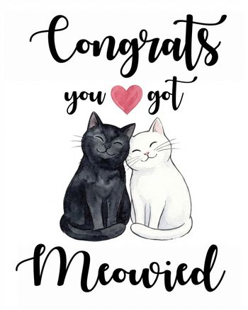 Use Love cats - group wedding ecard