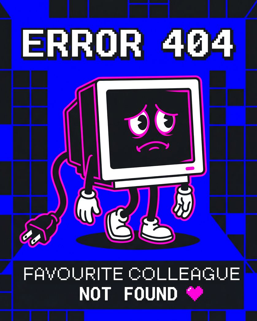 Card design "Critical error - group leaving ecard"