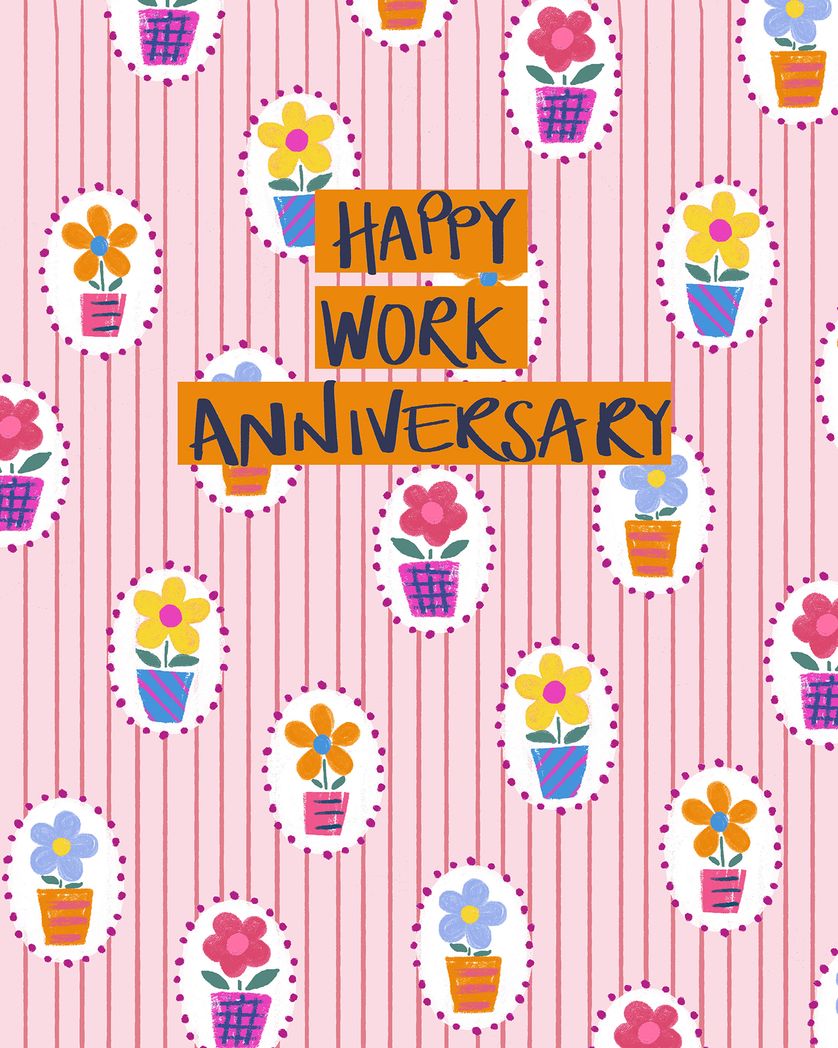 Card design "Whimsical Wallpaper - group anniversary ecard"