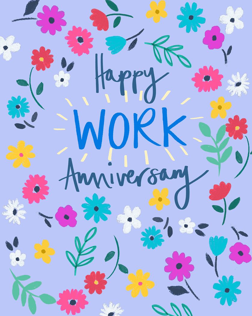 Card design "Pretty posies - group anniversary ecard"