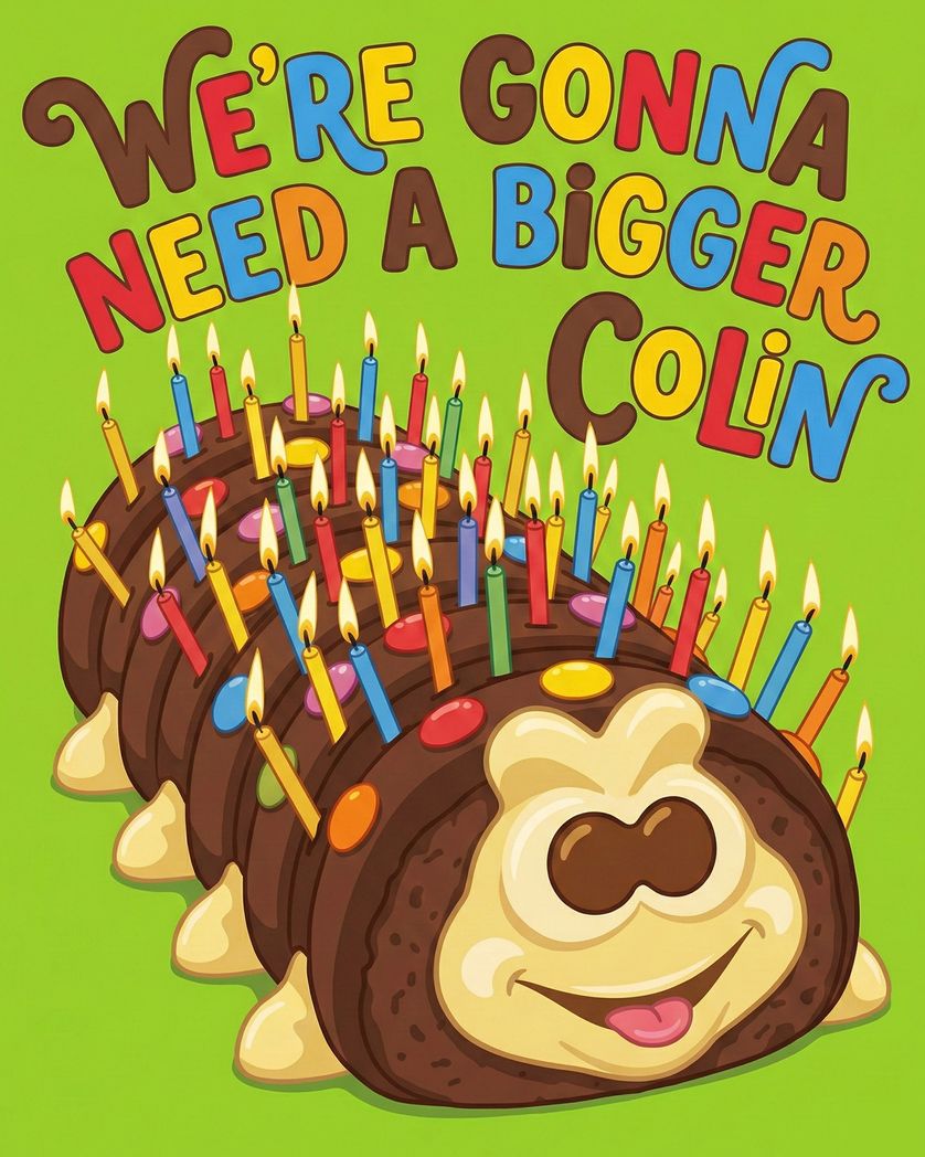 Card design "Big Age, Big Colin - geoup Birthday ecard"