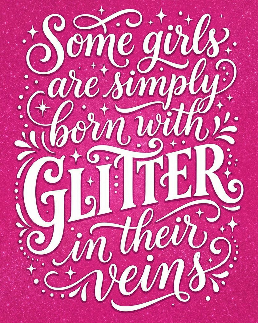 Card design "Glittery Girl - group Birthday ecard"