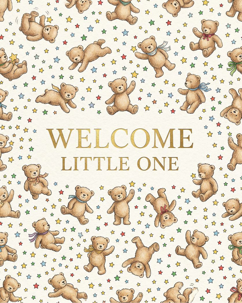 Card design "Bear bonanza - group baby ecard"