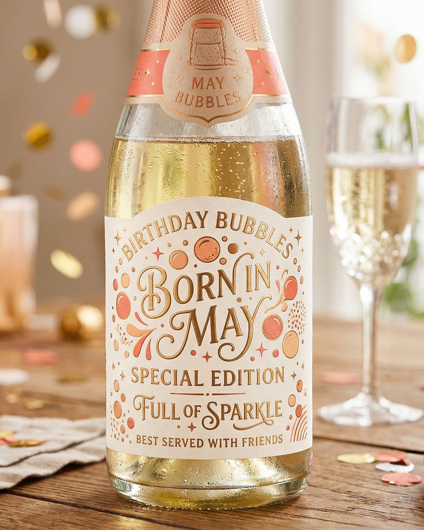 Card design "Birthday bubbles May - group birthday ecard"