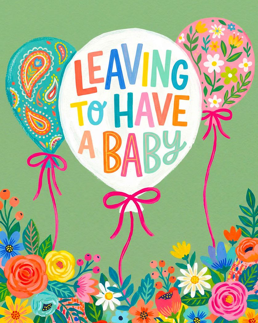 Card design "Balloons maternity - group baby ecard"