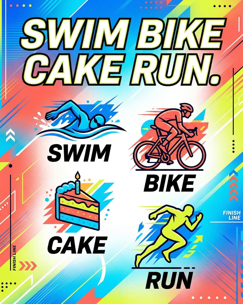 Card design "Triathlon - group birthday ecard"