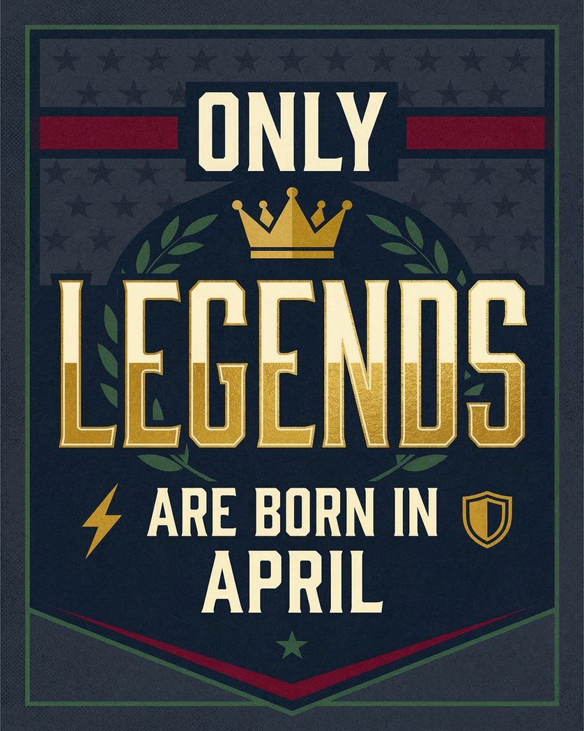 Card design "April Legend - group birthday ecard"