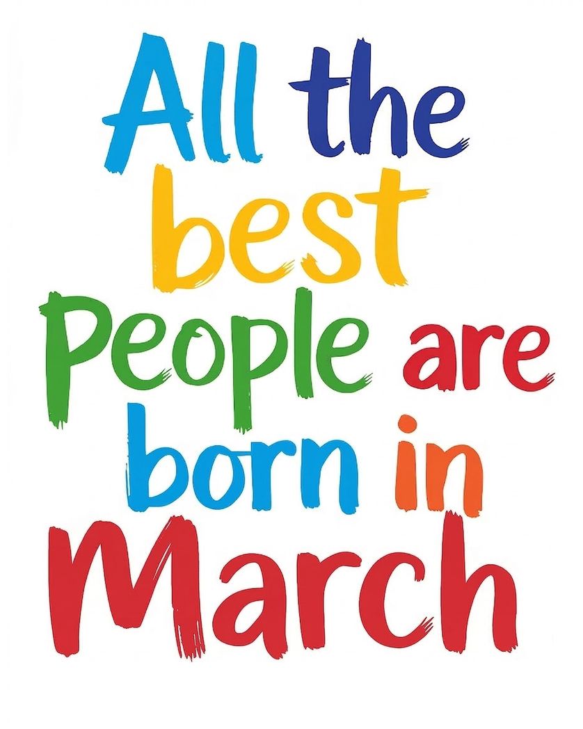 Card design "Bold Marker - group March birthday ecard"