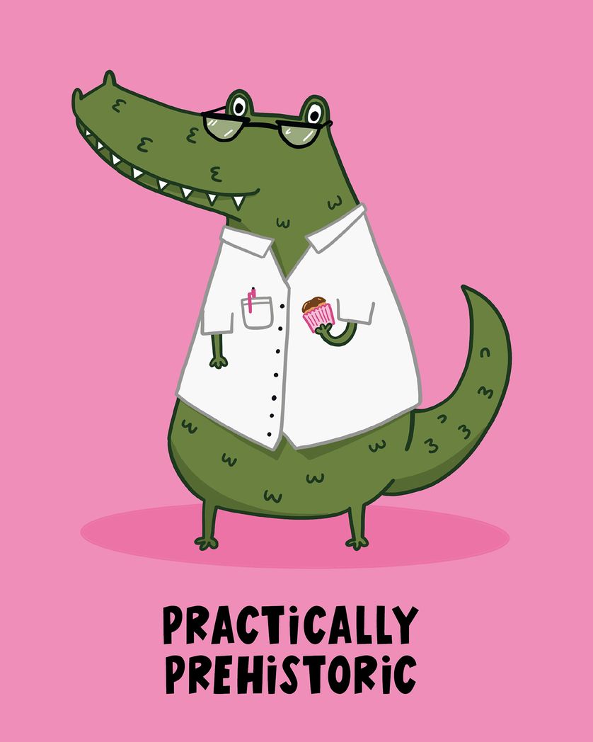 Card design "Old Croc - group Birthday ecard"