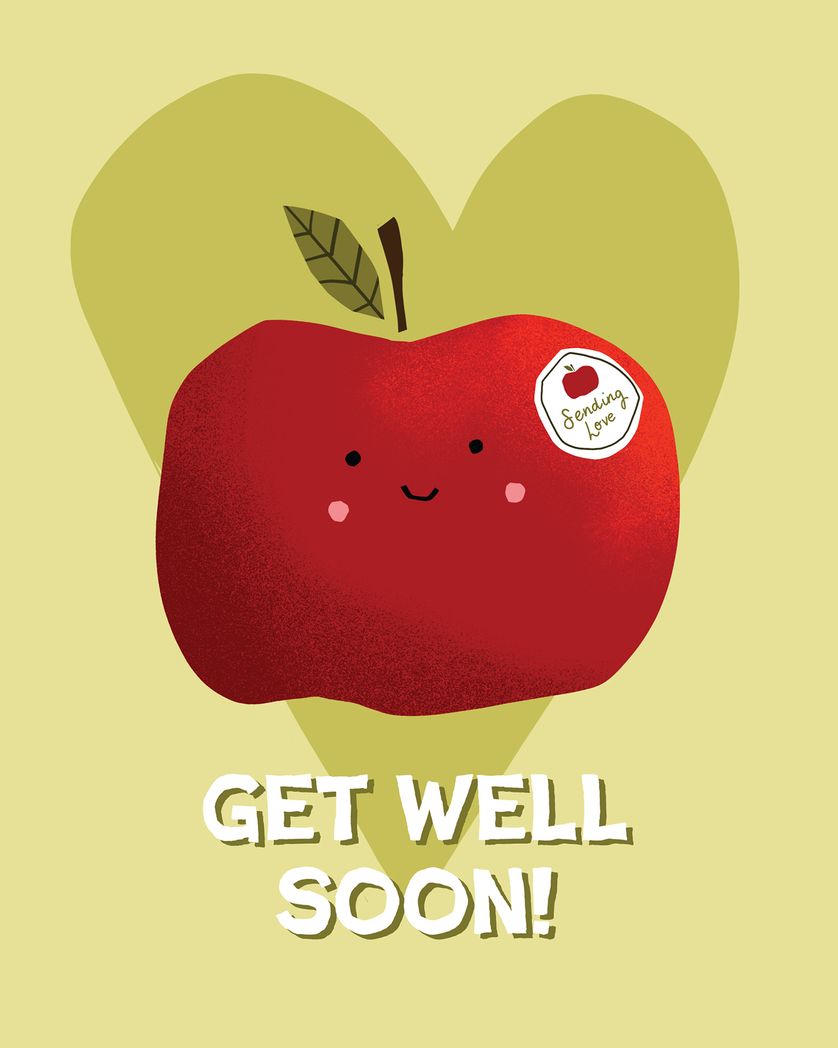 Card design "Healthy apple - group get well ecard"