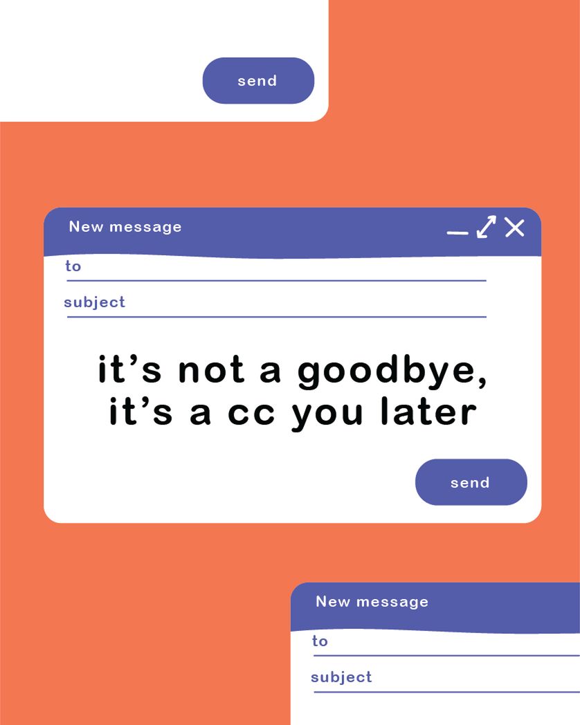 Card design "As per my last... - group leaving ecard"
