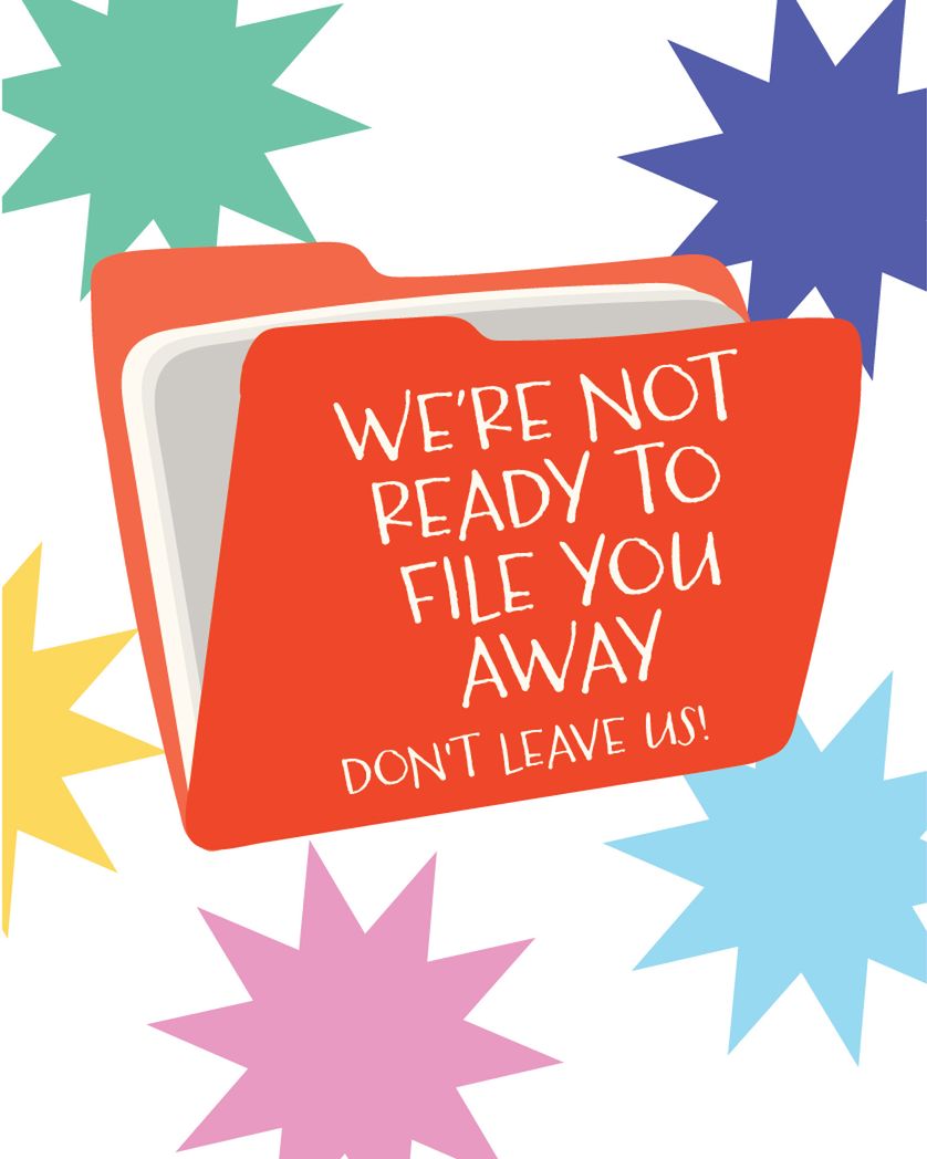 Card design "Move to bin - group leaving ecard"